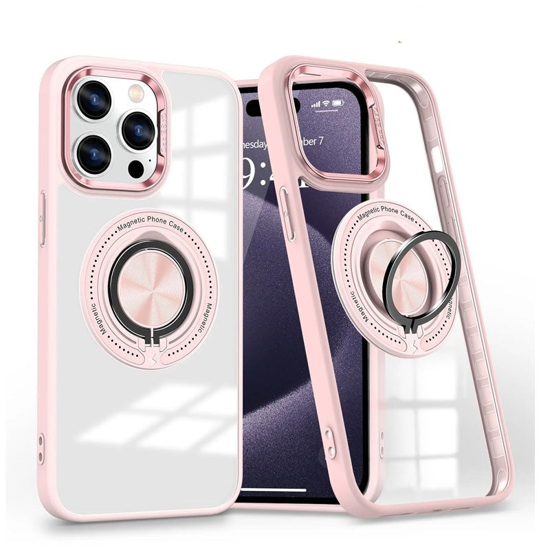 For Apple iPhone 14 Pro Max Magsafe Invisible Ring Case Pink-www.firsthelptech.ie