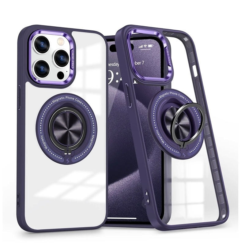 For Apple iPhone 15 Pro Max Magsafe Invisible Ring Case Purple-www.firsthelptech.ie
