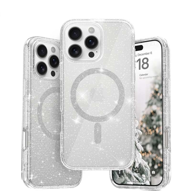 For Apple iPhone 16 Pro Max Magsafe Terminator Axis Case Glitter Clear