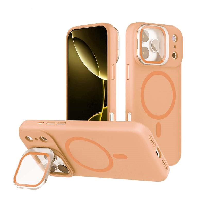 For Apple iPhone 17 Pro Max Liquid Silicon With Camera Holder Magsafe Case Orange