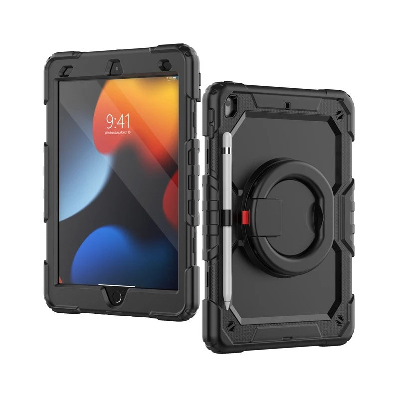 For Apple iPad Air 13 6th Gen 2024 Survivor Symmetry Ring Stand Hard Case Black