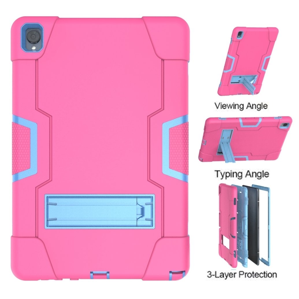 For Apple iPad 6th / 5th 2018 / 2017 & iPad Air 1 & 2 9.7 inch Hard Case Survivor with Stand Rose-www.firsthelptech.ie
