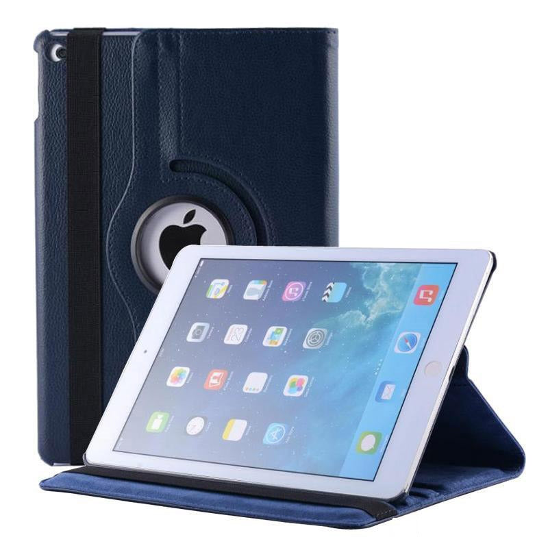For Apple iPad 6th/5th 2018/2017 & iPad Air 1&2 9.7 inch 360 Degree Rotating Stand Case Blue