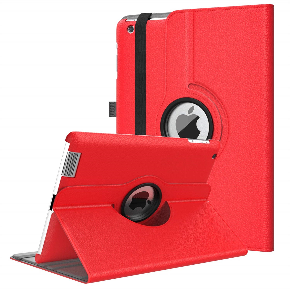 For Apple iPad 6th/5th 2018/2017 & iPad Air 1&2 9.7 inch 360 Degree Rotating Stand Case Red