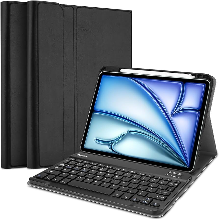 For Apple iPad Air 5 10.9" 2022 Bluetooth Keyboard Case Black-www.firsthelptech.ie