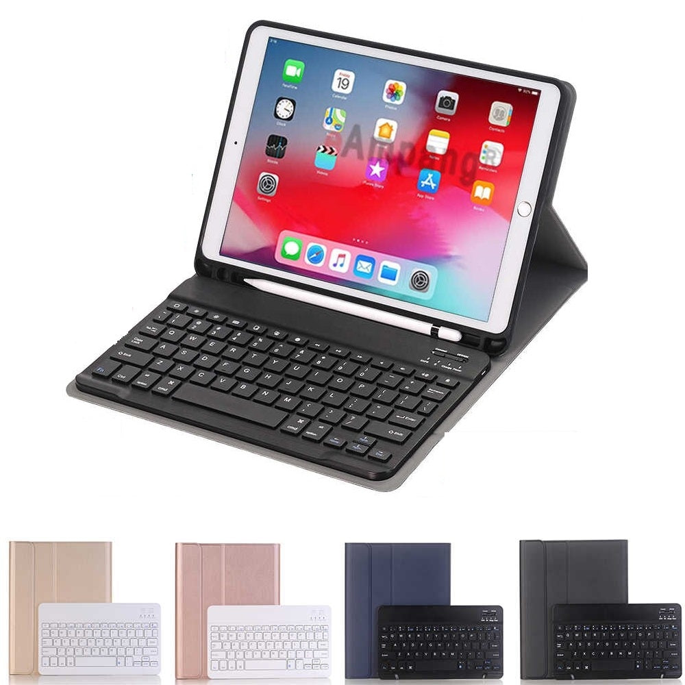 For Apple iPad 10.5''/10.2'' Bluetooth Keyboard Leather Case Black-www.firsthelptech.ie