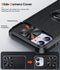 For Apple iPhone 13/14 Autofocus Slide Camera Cover Ring Case Blue & Black