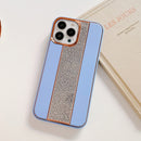 For Apple iPhone 14 Pro Diamound Stripe Bling Case Blue