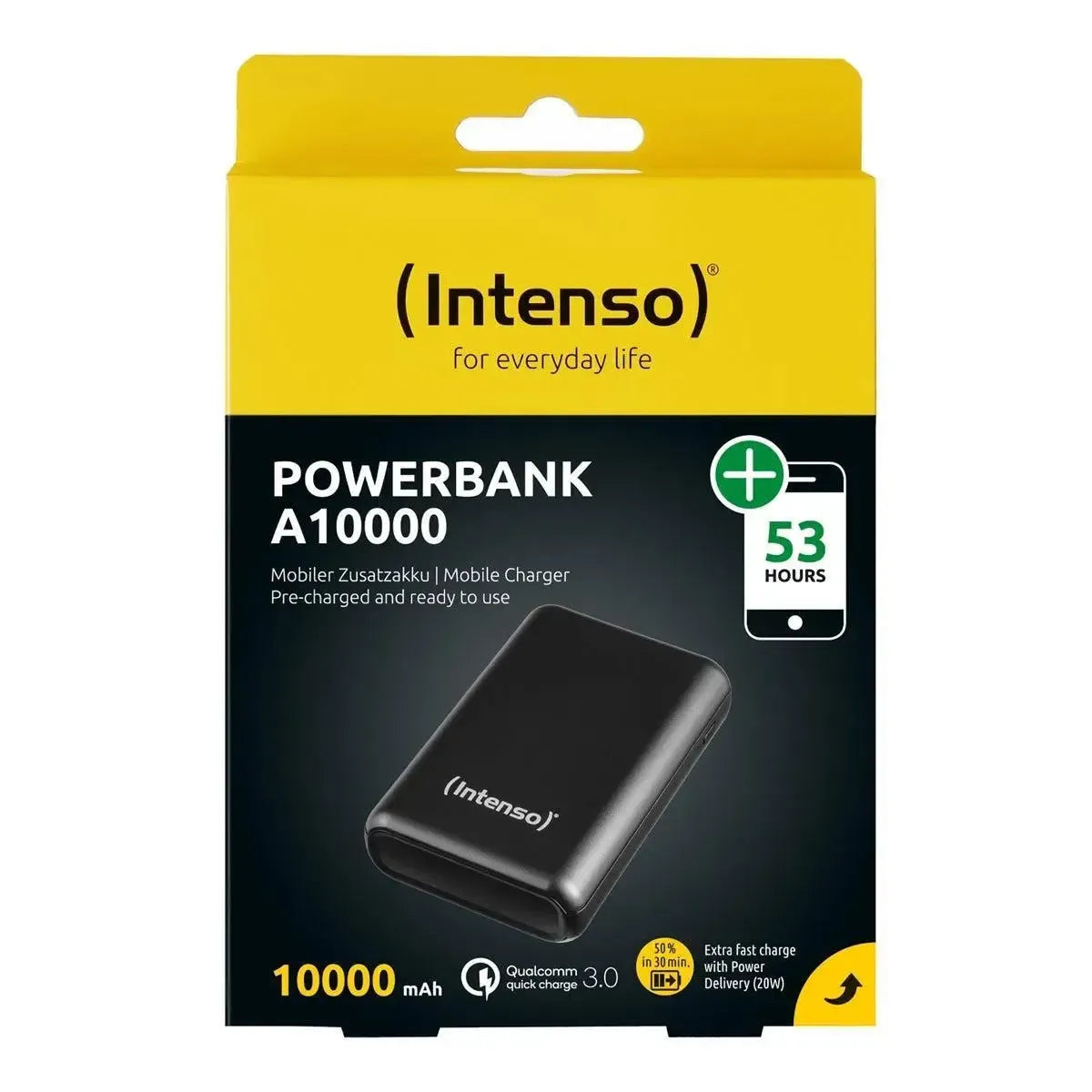Intenso A10000 20W Quick Charge Compact Power Bank 10000mAh Black