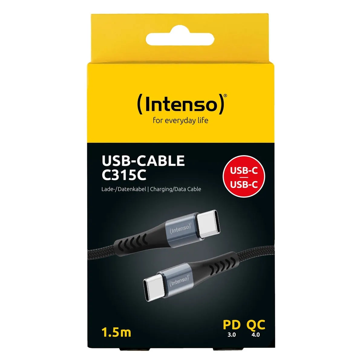 Intenso A315C Nylon Braided USB-C To C Cable 1.5m 60W Black