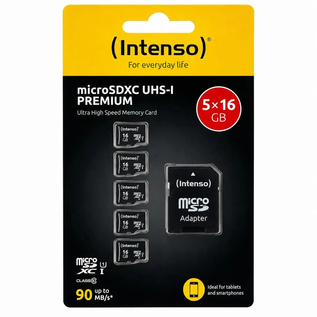 Intenso Micro SD Card UHS-I 16GB SDHC Premium 5pcs Pack