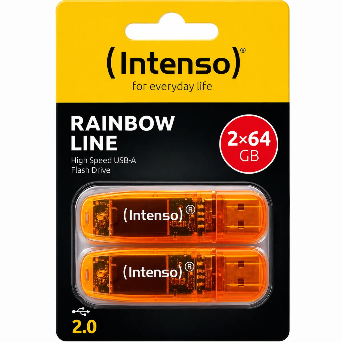 Intenso USB Flash Drive 2.0 64GB Rainbow Line Double Pack