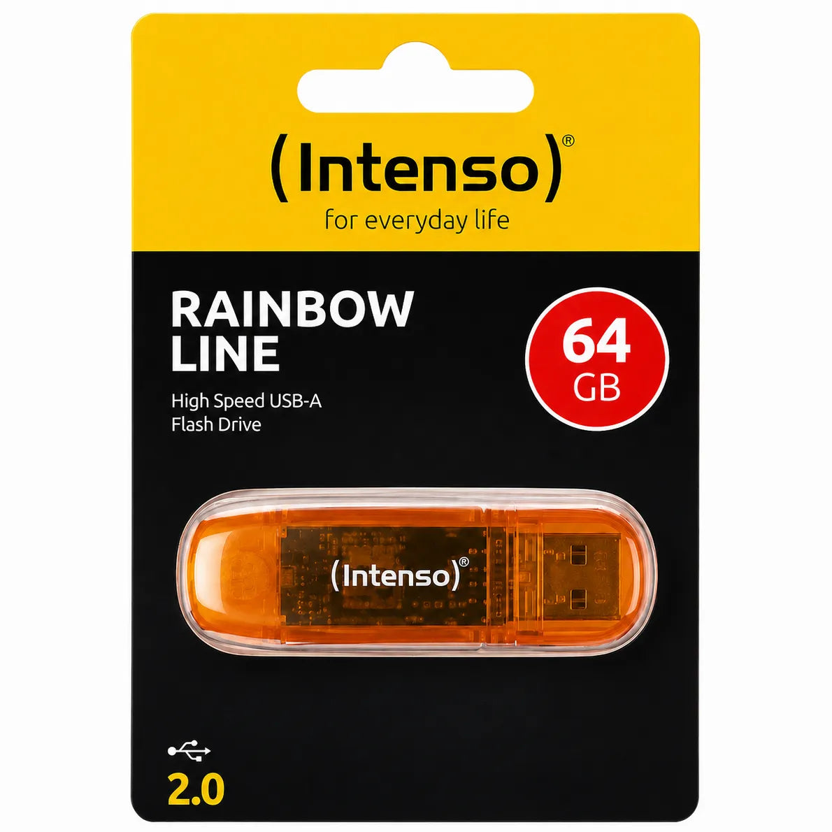 Intenso USB Flash Drive 2.0 64GB Rainbow Line Orange