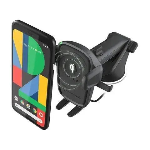 JLM08 15W Qi Fast Wireless Car Charger with Auto-Clamping Holder Black