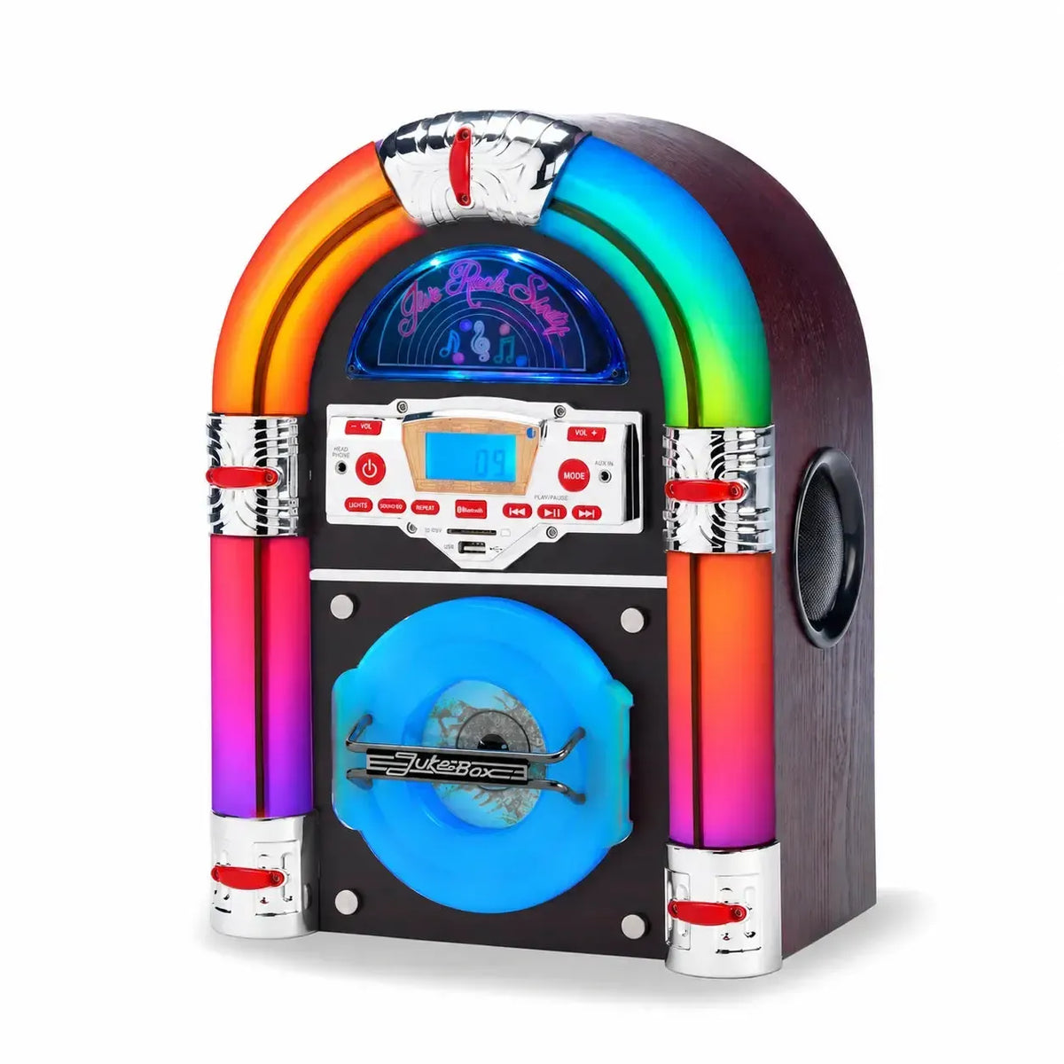 Jive Rock Sixty Mini Jukebox & Bluetooth Speaker - Dark Wood