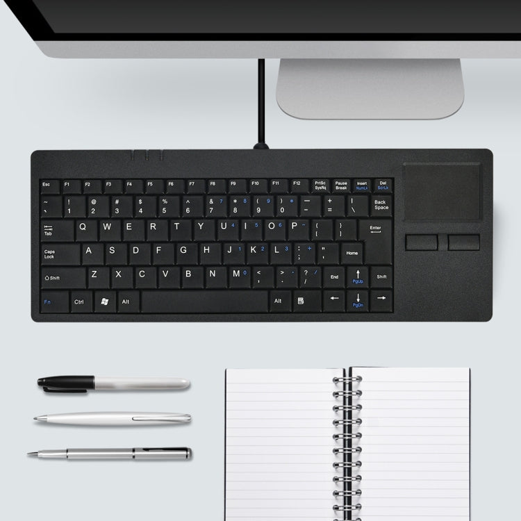 MC-818 82 Keys Touch-Pad Ultra-Thin Wired USB Computer Keyboard with HUB Port
