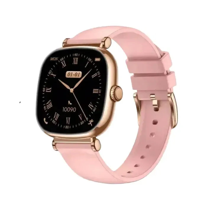 KSIX IRIA Metal & Silicon Strap 1.7" AMOLED 4 Day Battery Smart Watch Pink