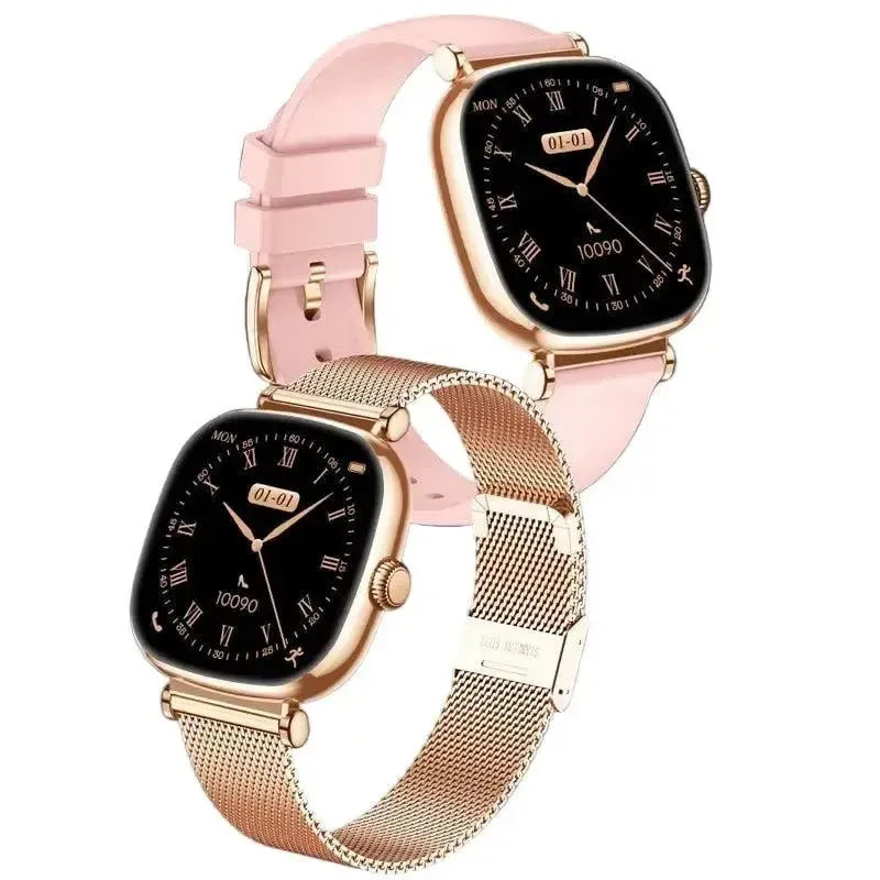 KSIX IRIA Metal & Silicon Strap 1.7" AMOLED 4 Day Battery Smart Watch Pink