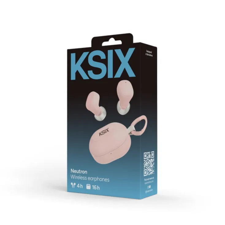 KSIX NEUTRON Wireless Earphones 20H Battery Calls Compact Calls USB-C Pink