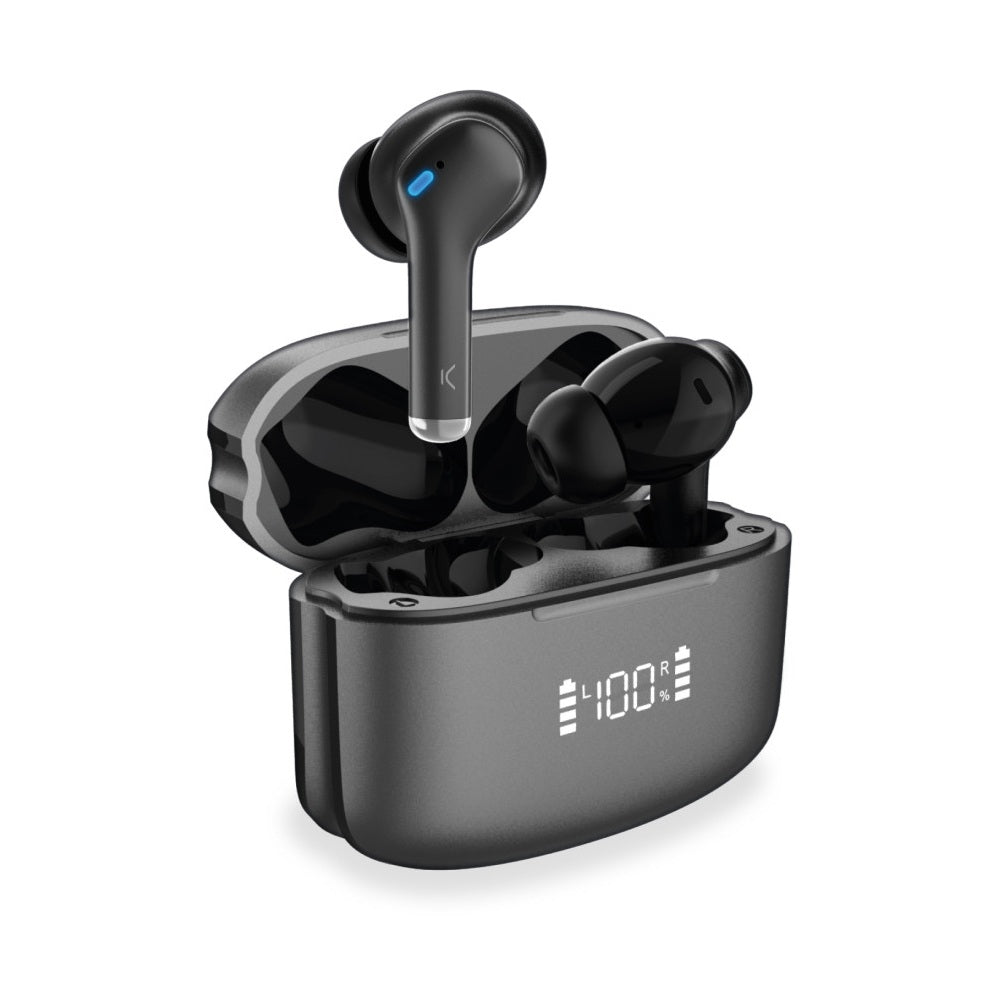 KSIX Noise Cancel 3 ANC + ENC Voice Assistants Wireless Earphones Black