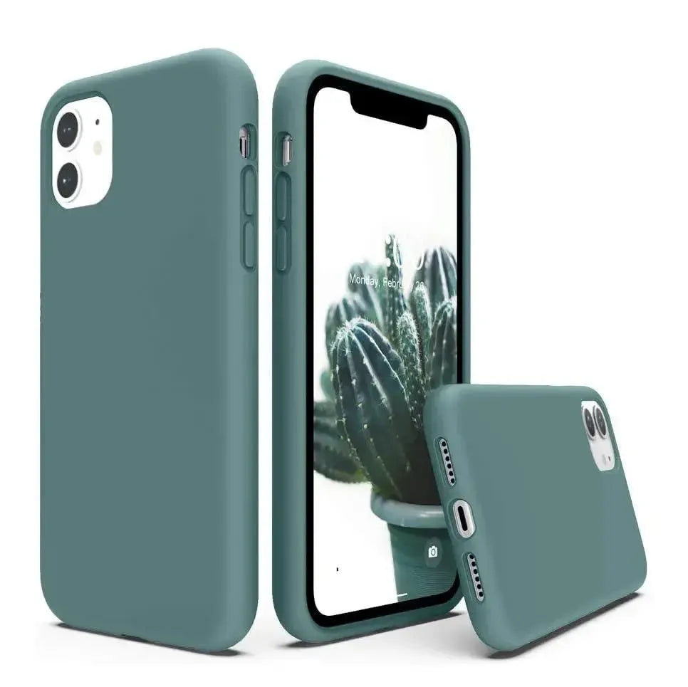 Liquid Silicone Case For Apple iPhone 11 Pro Max Luxury Thin Phone Cover - Cactus