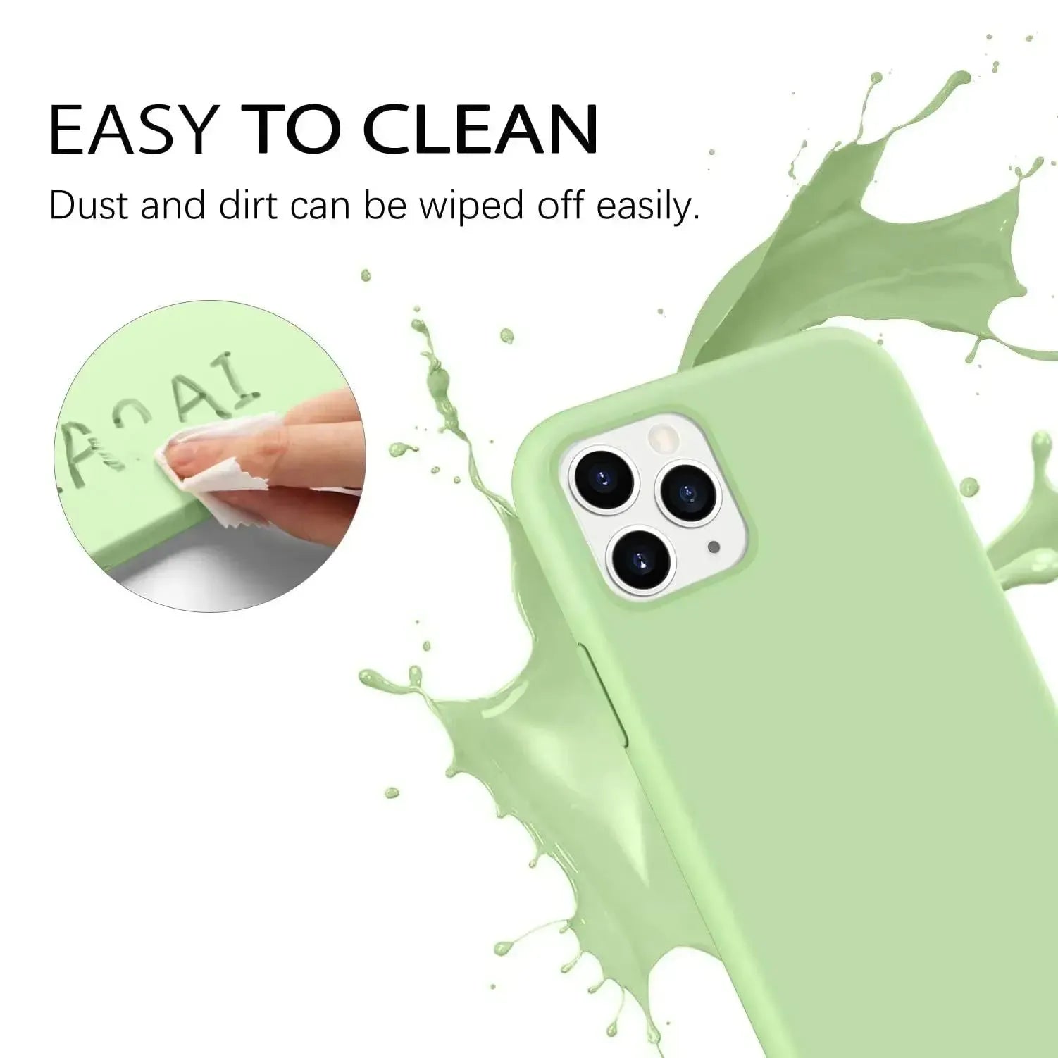 Liquid Silicone Case For Apple iPhone 11 Pro Max Luxury Thin Phone Cover - Matcha Green