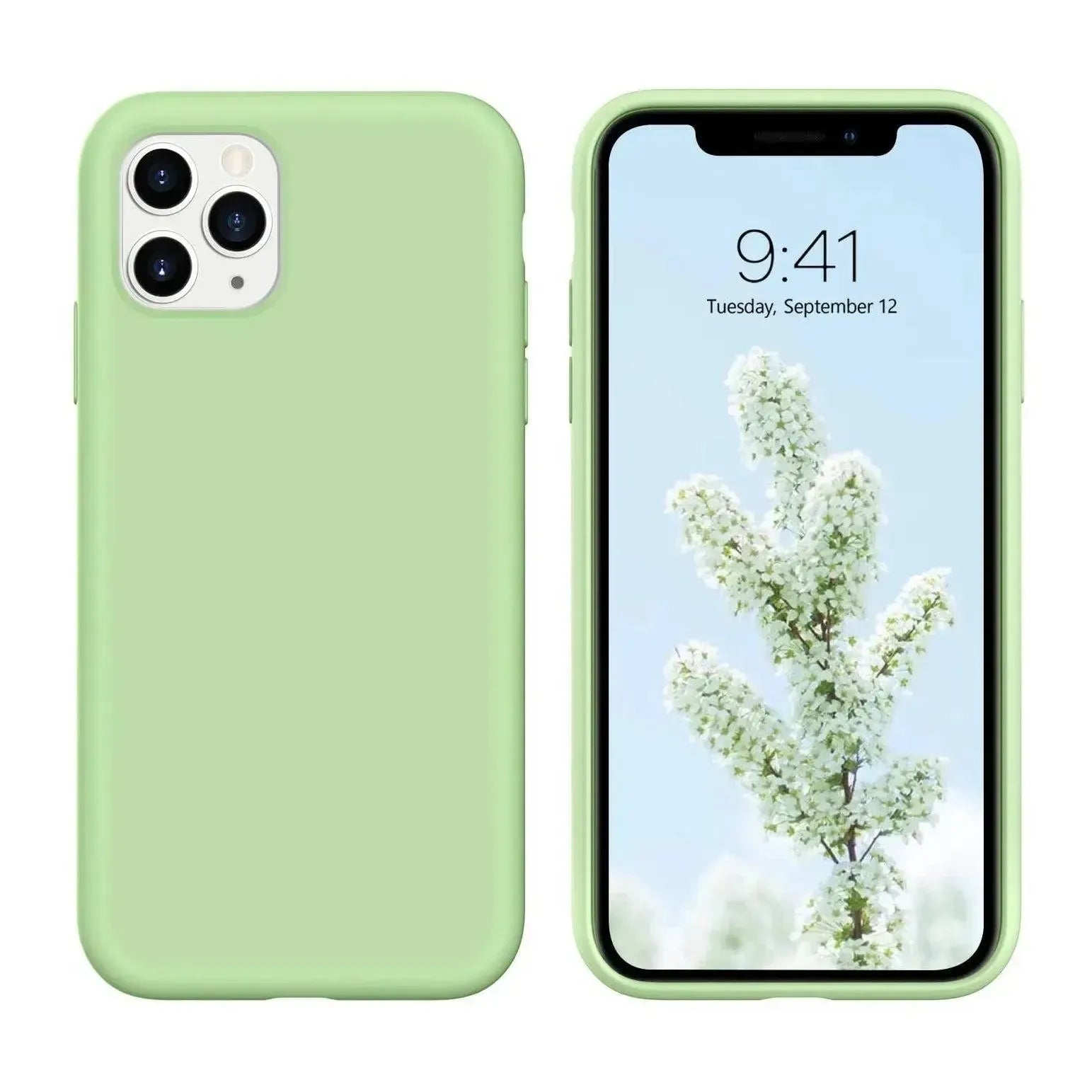 Liquid Silicone Case For Apple iPhone 11 Pro Max Luxury Thin Phone Cover - Matcha Green