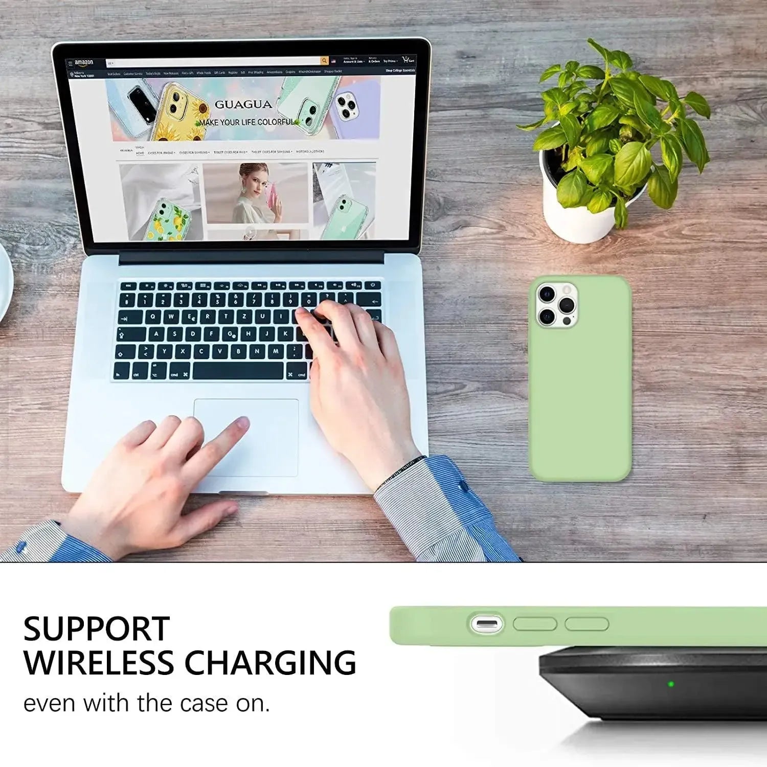 Liquid Silicone Case For Apple iPhone 12 Pro Max Luxury Thin Phone Cover - Matcha Green