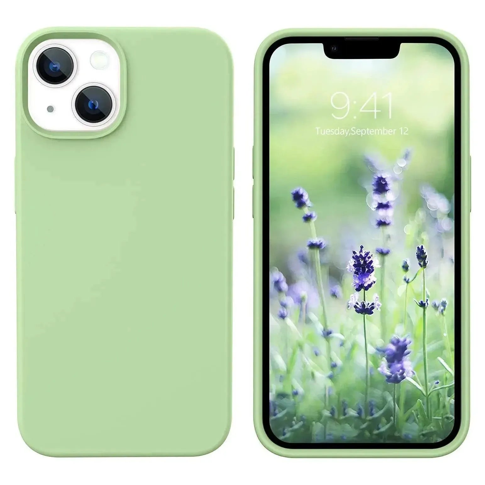 Liquid Silicone Case For Apple iPhone 13 Luxury Shockproof Phone Cover - Matcha Green