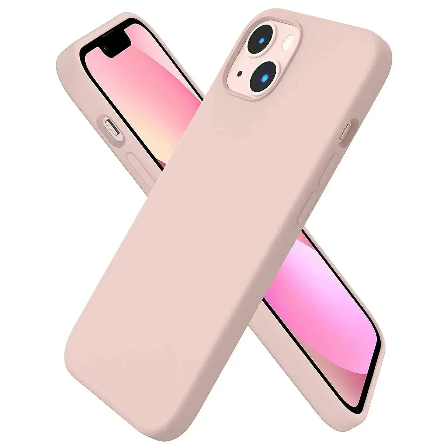 Liquid Silicone Case For Apple iPhone 13 Luxury Shockproof Phone Cover - Pink Sand