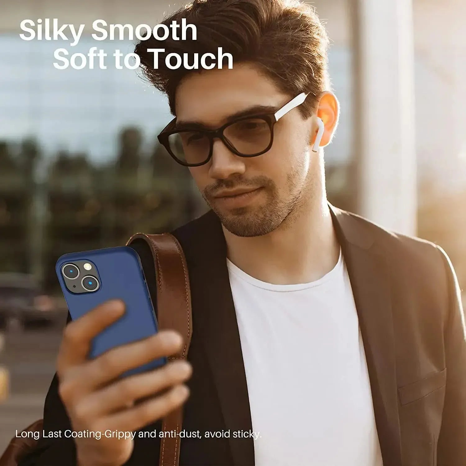 Liquid Silicone Case For Apple iPhone 13 Mini Luxury Shockproof Phone Cover Blue