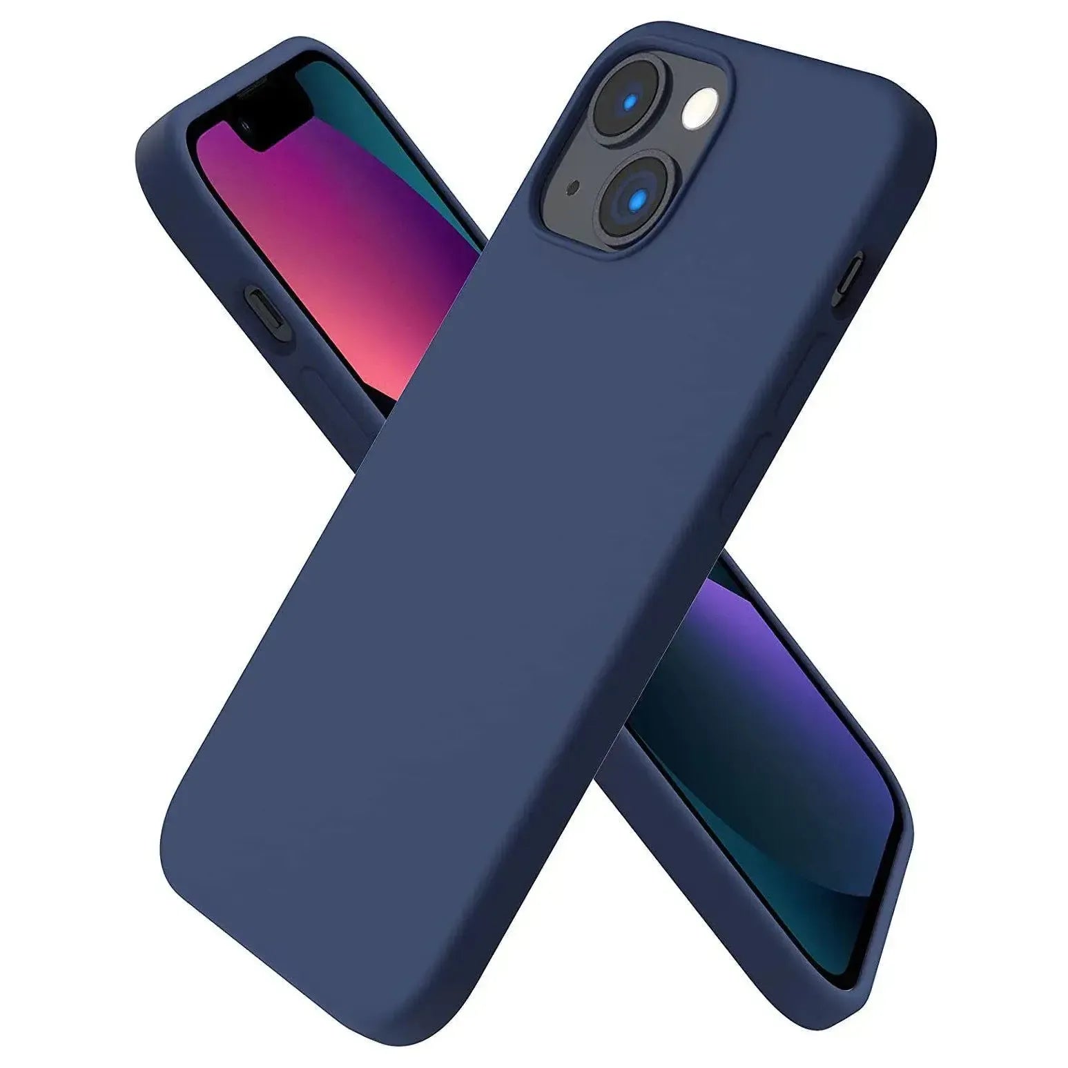 Liquid Silicone Case For Apple iPhone 13 Mini Luxury Shockproof Phone Cover Blue