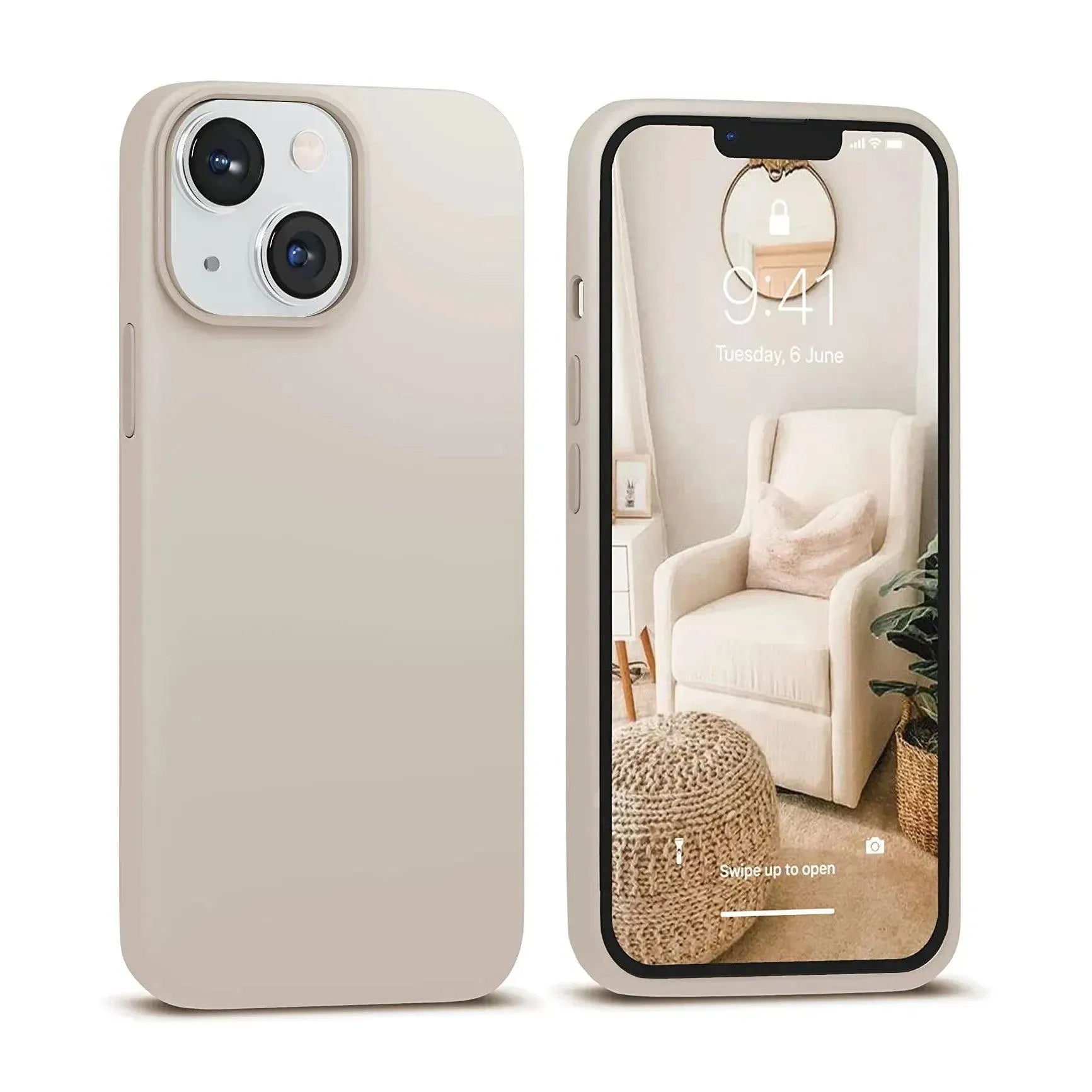 Liquid Silicone Case For Apple iPhone 13 Mini Luxury Shockproof Phone Cover Grey