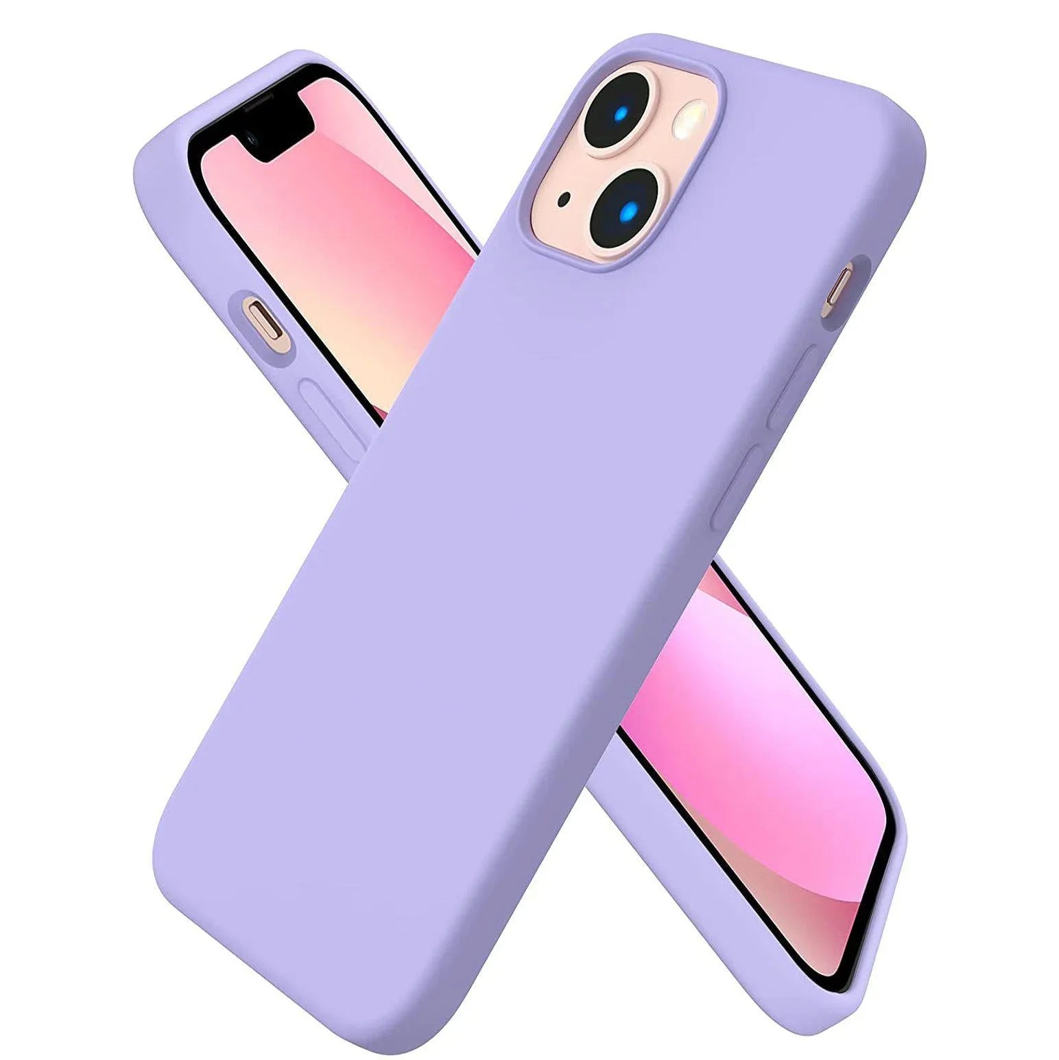 Liquid Silicone Case For Apple iPhone 13 Mini Luxury Shockproof Phone Cover - Lilac Purple
