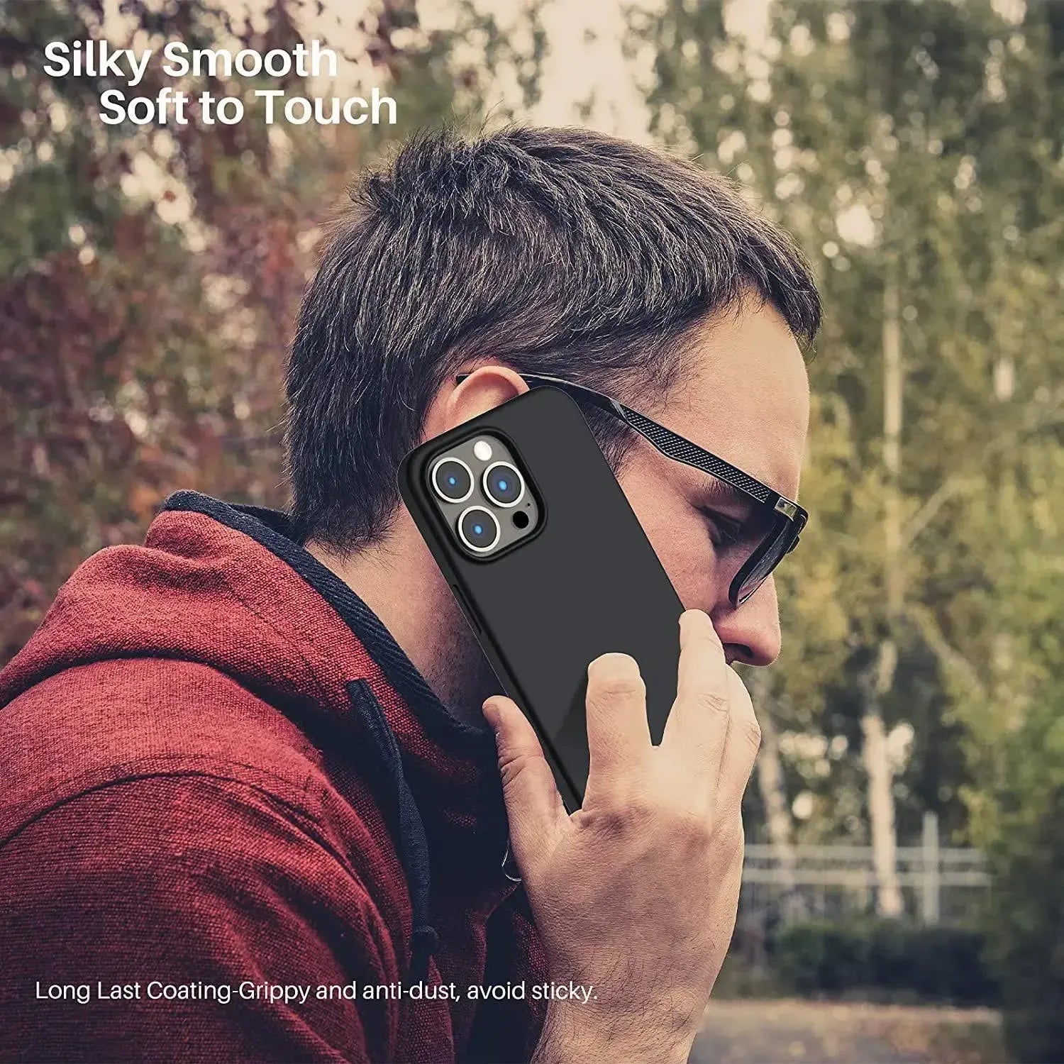 Liquid Silicone Case For Apple iPhone 13 Pro Luxury Shockproof Phone Cover Black