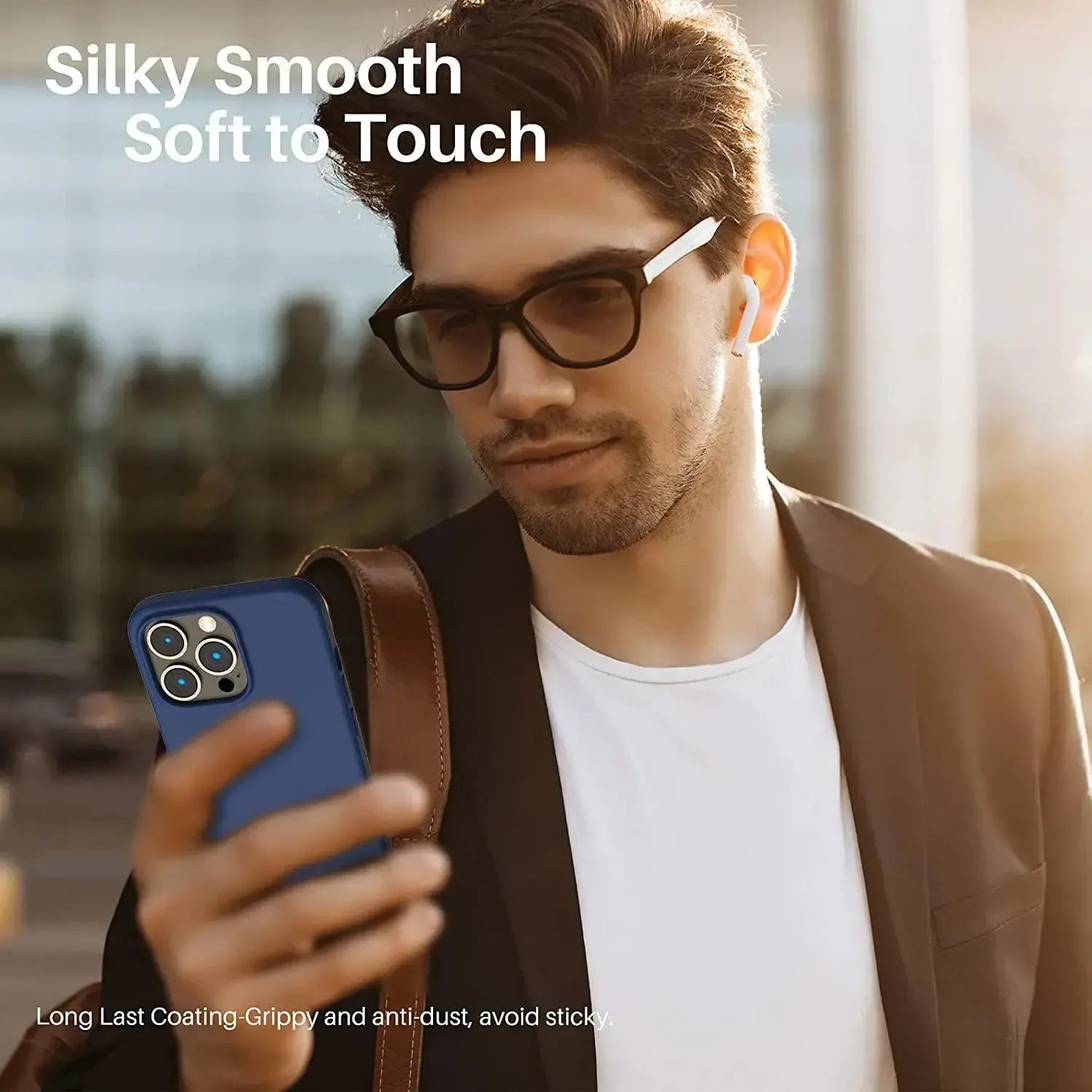 Liquid Silicone Case For Apple iPhone 13 Pro Luxury Shockproof Phone Cover Blue