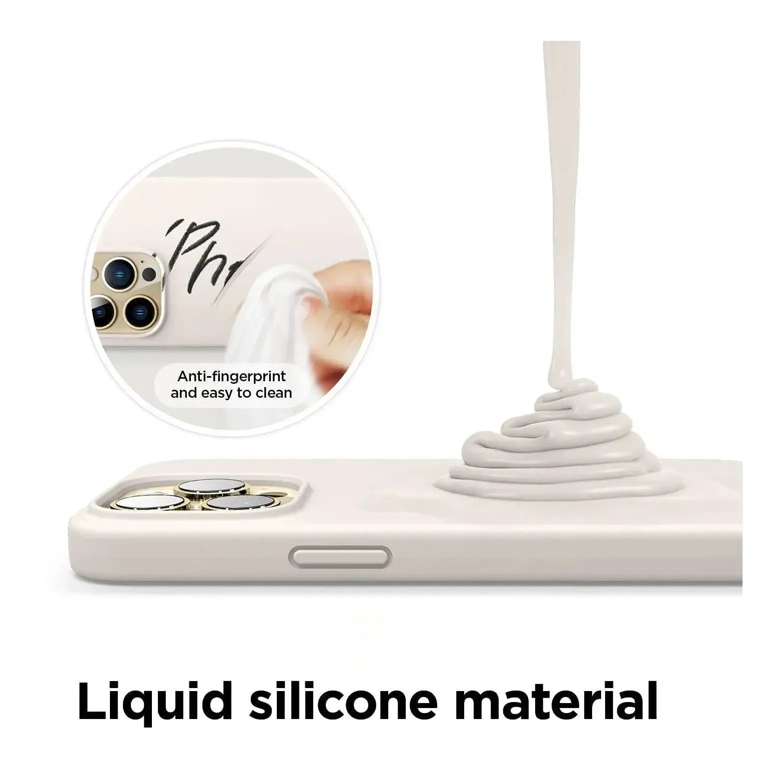 Liquid Silicone Case For Apple iPhone 13 Pro Luxury Shockproof Phone Cover Grey