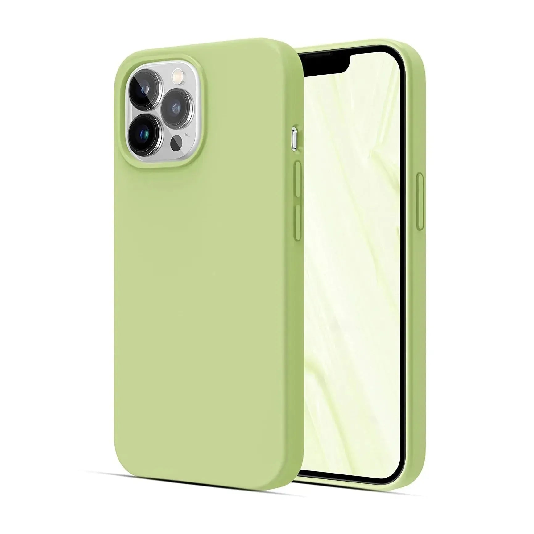 Liquid Silicone Case For Apple iPhone 13 Pro Luxury Shockproof Phone Cover - Matcha Green