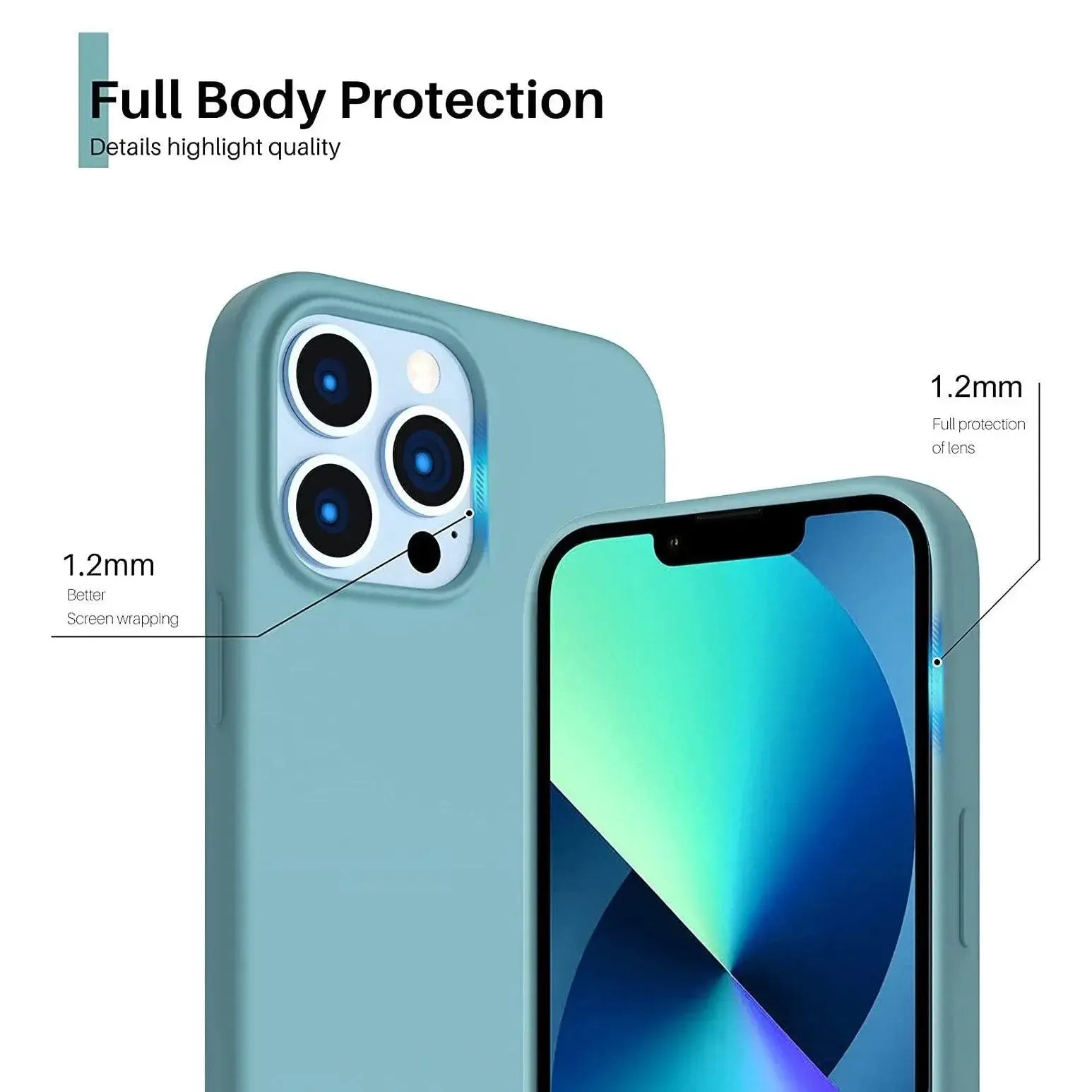 Liquid Silicone Case For Apple iPhone 13 Pro Max Luxury Shockproof Phone Cover - Cactus