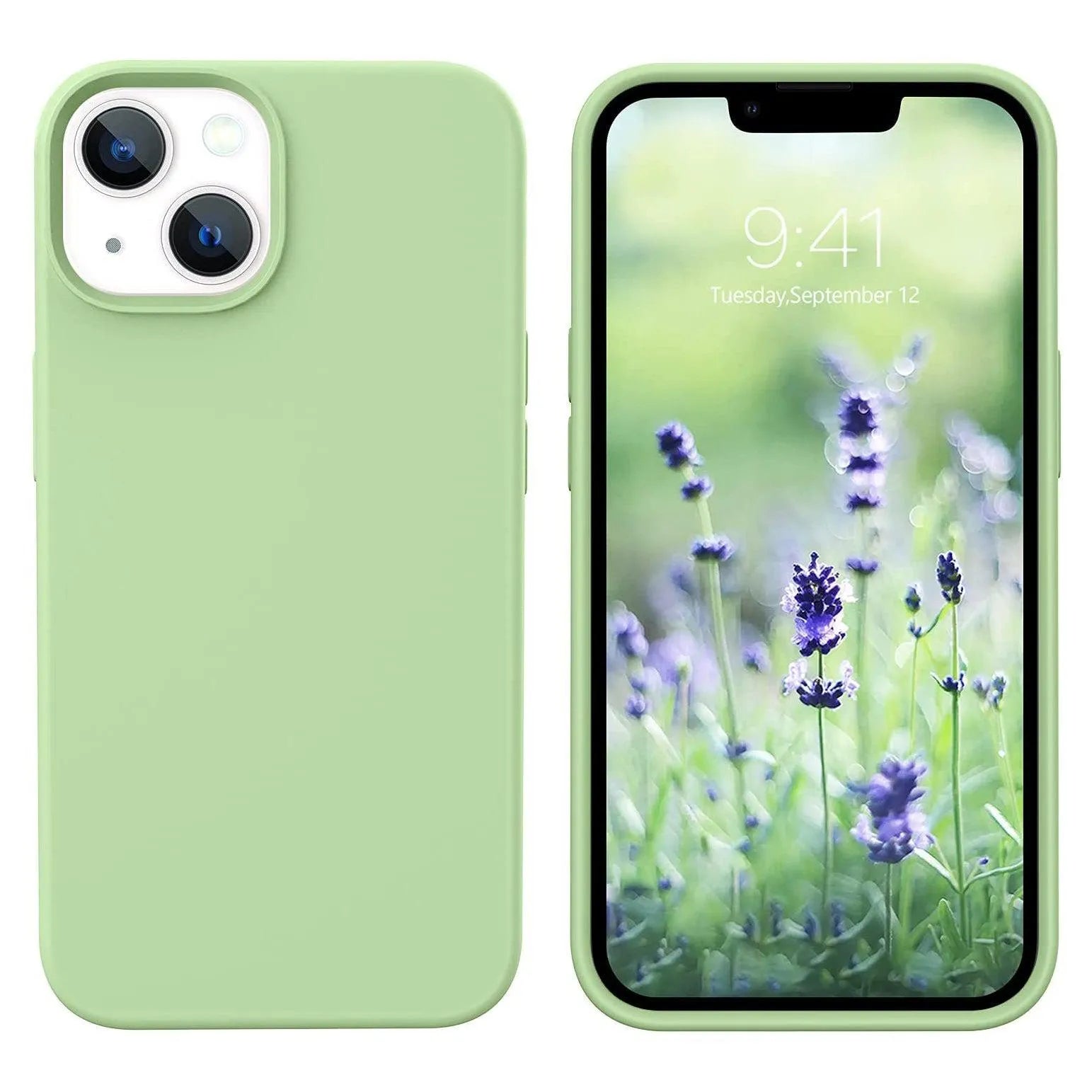 Liquid Silicone Case For Apple iPhone 14 Luxury Shockproof Phone Cover - Matcha Green