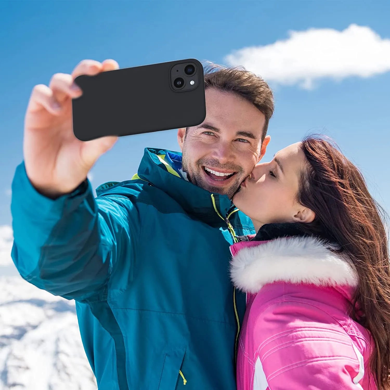 Liquid Silicone Case For Apple iPhone 14 Plus Luxury Thin Phone Cover Black