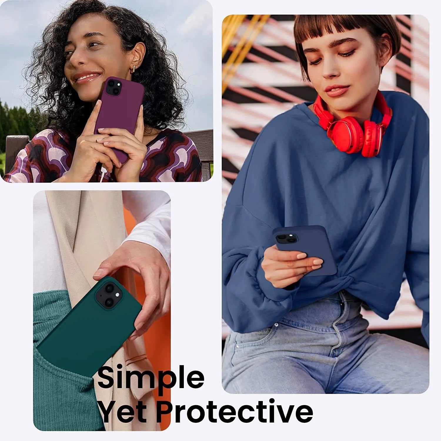 Liquid Silicone Case For Apple iPhone 14 Plus Luxury Thin Phone Cover Blue