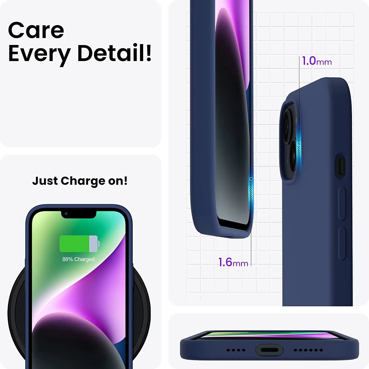 Liquid Silicone Case For Apple iPhone 14 Plus Luxury Thin Phone Cover Blue