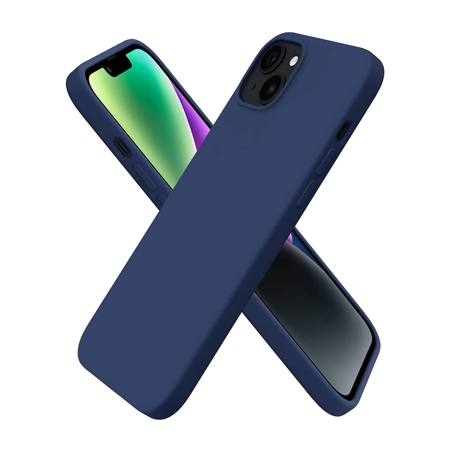 Liquid Silicone Case For Apple iPhone 14 Plus Luxury Thin Phone Cover Blue