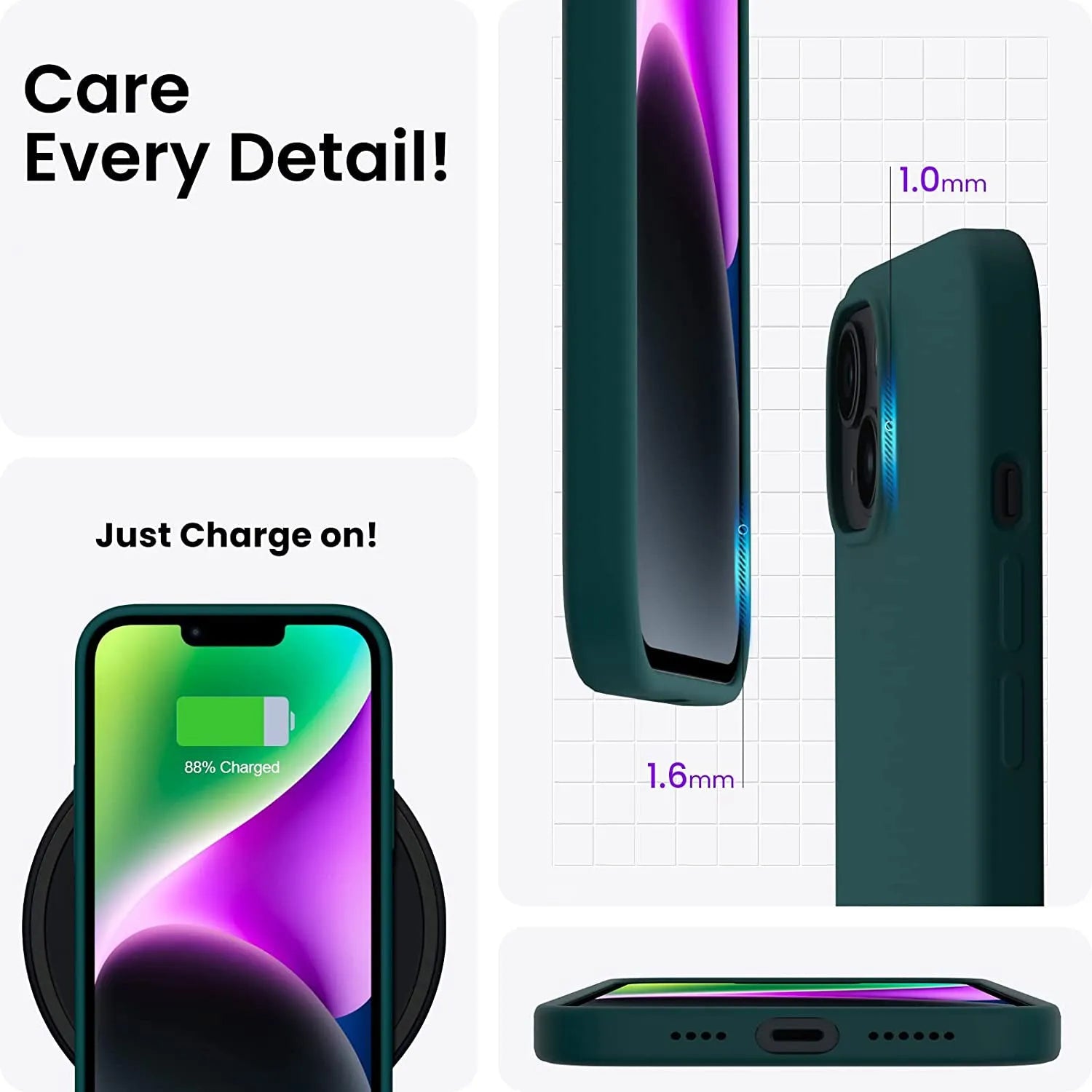 Liquid Silicone Case For Apple iPhone 14 Plus Luxury Thin Phone Cover Green