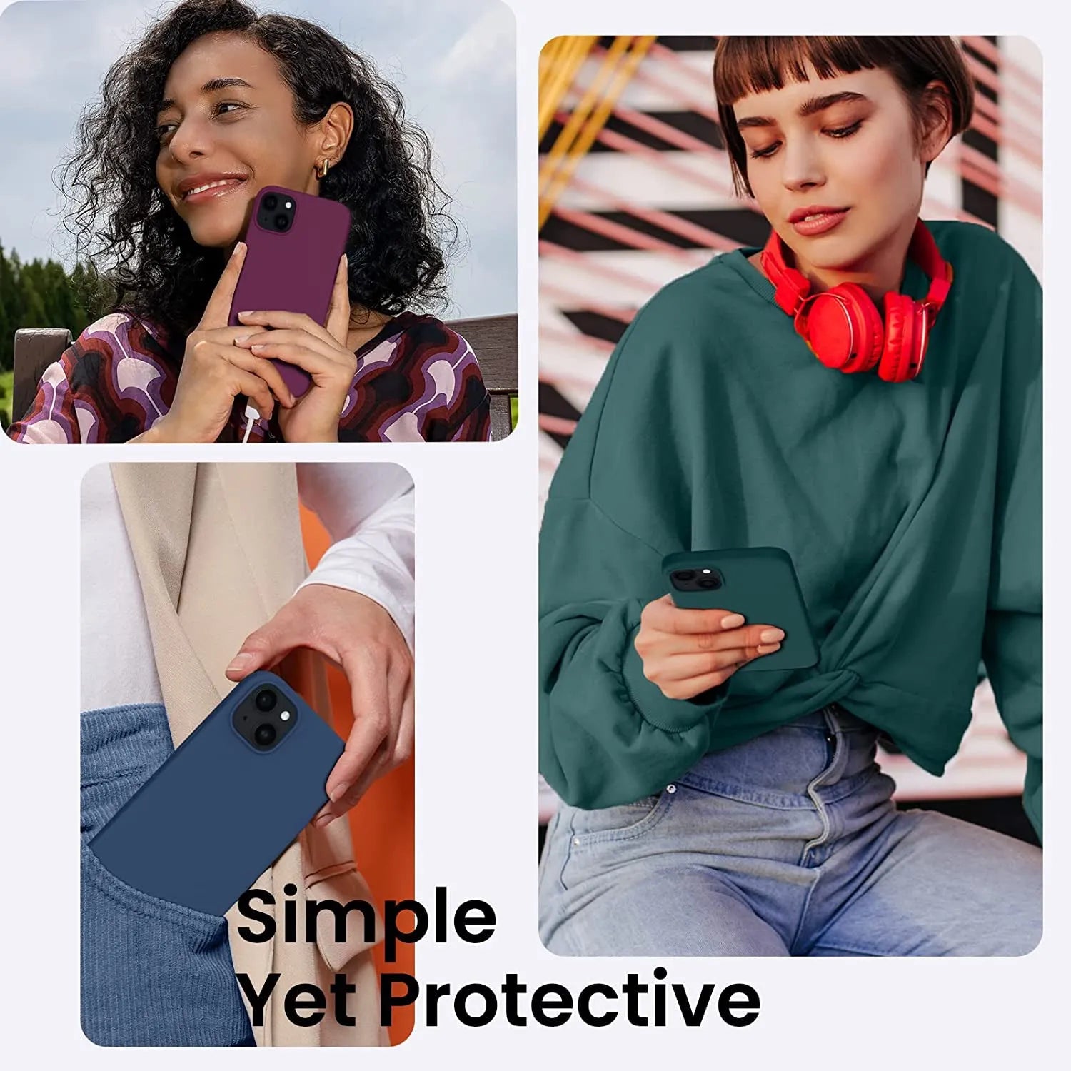 Liquid Silicone Case For Apple iPhone 14 Plus Luxury Thin Phone Cover Green