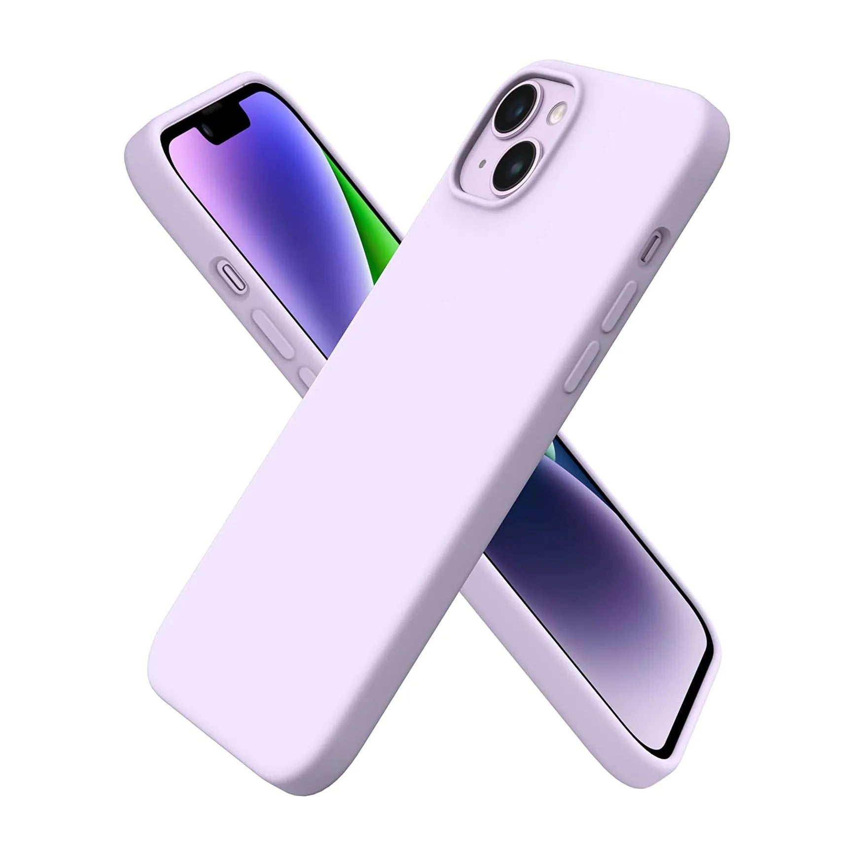 Liquid Silicone Case For Apple iPhone 14 Plus Luxury Thin Phone Cover Liliac Purple