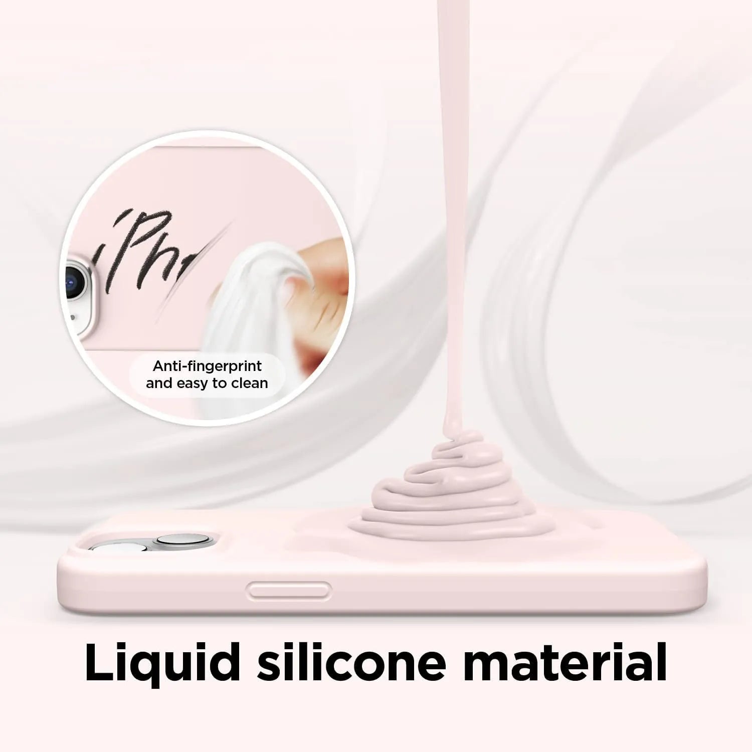 Liquid Silicone Case For Apple iPhone 14 Plus Luxury Thin Phone Cover Pink Sand