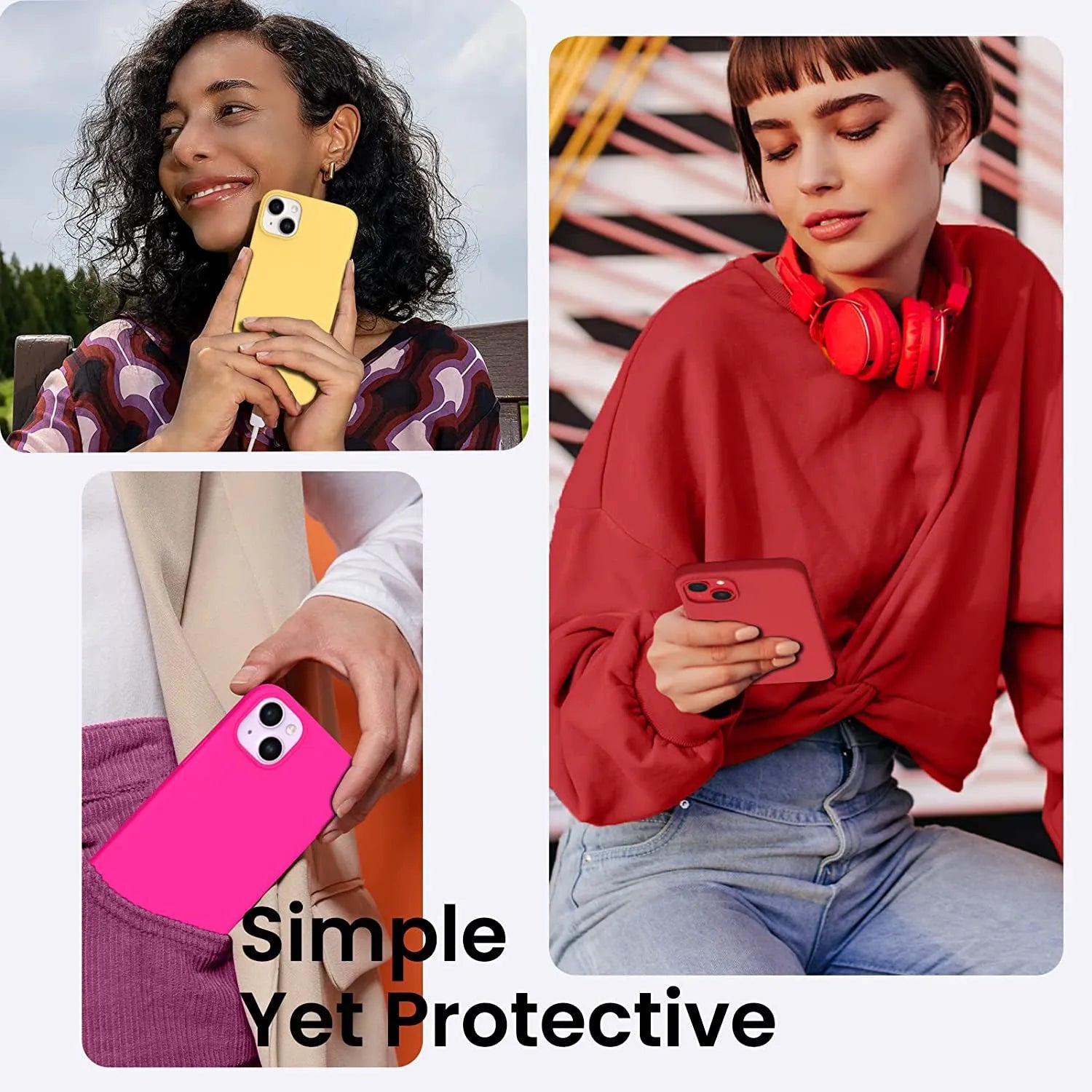 Liquid Silicone Case For Apple iPhone 14 Plus Luxury Thin Phone Cover Red