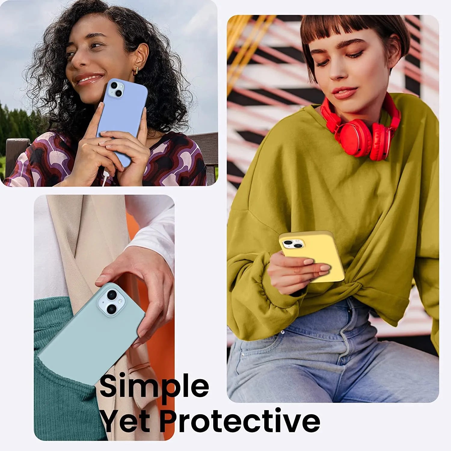 Liquid Silicone Case For Apple iPhone 14 Plus Luxury Thin Phone Cover Yellow